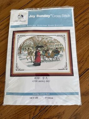Snowy Day Joy Sunday Cross Stitch Kit 14 CT Aida NOT PRINTED